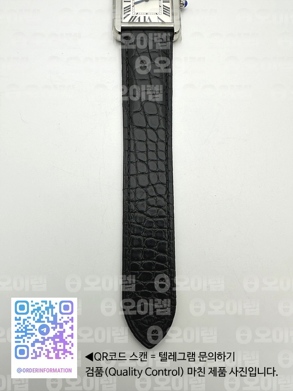 K11공장 까르띠에 탱크솔로 27MM 악어가죽스트랩 Tank Solo 27mm K11F SS White Dial on Black Croco Strap Ronda Quartz 출고 전 실물 검수사진 8