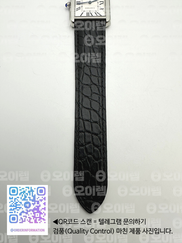 K11공장 까르띠에 탱크솔로 27MM 악어가죽스트랩 Tank Solo 27mm K11F SS White Dial on Black Croco Strap Ronda Quartz 출고 전 실물 검수사진 11
