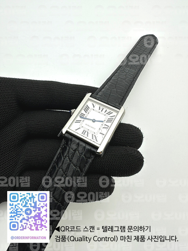 K11공장 까르띠에 탱크솔로 27MM 악어가죽스트랩 Tank Solo 27mm K11F SS White Dial on Black Croco Strap Ronda Quartz 출고 전 실물 검수사진 13