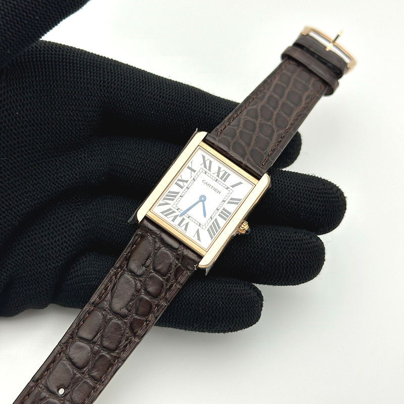 K11공장 까르띠에 로즈골드금통 탱크솔로 27MM 악어가죽스트랩 Tank Solo 27mm K11F RG White Dial on Brown Leather Strap Ronda Quartz 출고 전 실물 검수사진 3