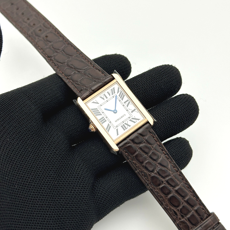 K11공장 까르띠에 로즈골드금통 탱크솔로 27MM 악어가죽스트랩 Tank Solo 27mm K11F RG White Dial on Brown Leather Strap Ronda Quartz 출고 전 실물 검수사진 4