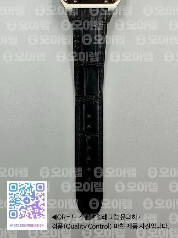 XF공장 까르띠에 산토스 뒤몽 27.5 로즈골드 콤비 실버다이얼 가죽스트랩 출고 전 실물 검수사진 9