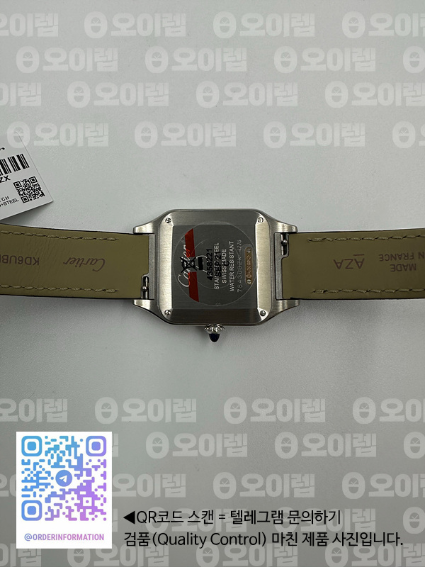 XF공장 까르띠에 산토스 뒤몽 27.5 로즈골드 콤비 실버다이얼 가죽스트랩 출고 전 실물 검수사진 12
