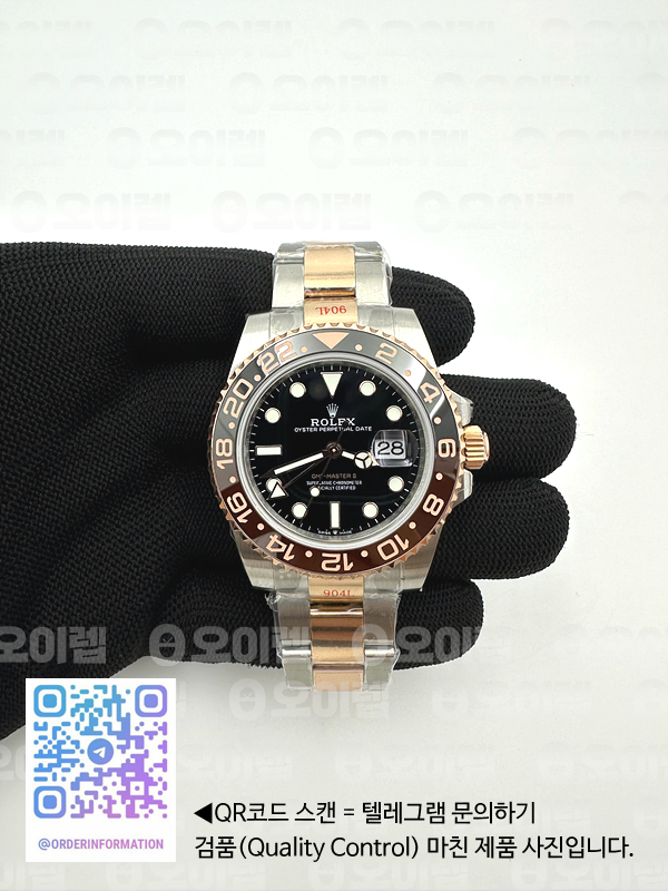 GM공장 롤렉스 GMT마스터2 루트비어 로즈골드 콤비 포금 브레이슬릿 GMT II 126711CHNR Wrap RG/SS Blk GMF Asia 3285 CHS 출고 전 실물 검수사진 3