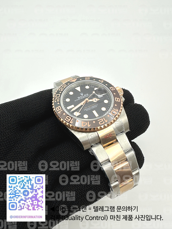 GM공장 롤렉스 GMT마스터2 루트비어 로즈골드 콤비 포금 브레이슬릿 GMT II 126711CHNR Wrap RG/SS Blk GMF Asia 3285 CHS 출고 전 실물 검수사진 5