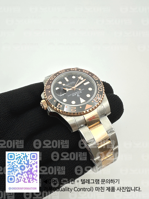 GM공장 롤렉스 GMT마스터2 루트비어 로즈골드 콤비 포금 브레이슬릿 GMT II 126711CHNR Wrap RG/SS Blk GMF Asia 3285 CHS 출고 전 실물 검수사진 7