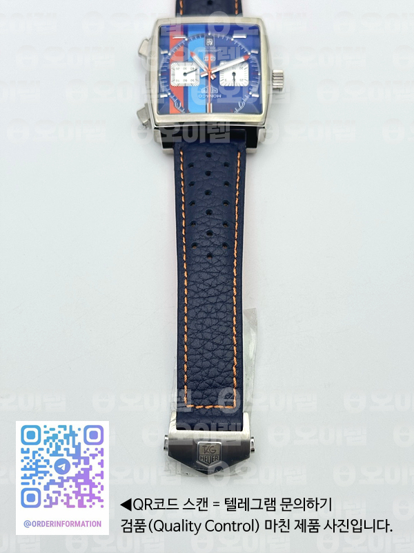 태그 모나코 쿼츠 블루다이얼 가죽스트랩 Tag Monaco Chronograph SS/LE Blue "Gulf" Jap VK64A 출고 전 실물 검수사진 10