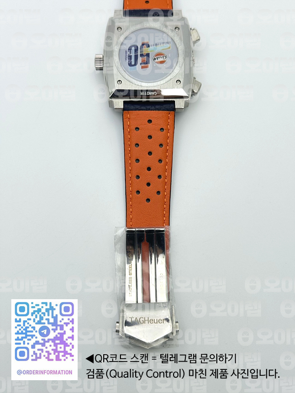 태그 모나코 쿼츠 블루다이얼 가죽스트랩 Tag Monaco Chronograph SS/LE Blue "Gulf" Jap VK64A 출고 전 실물 검수사진 11