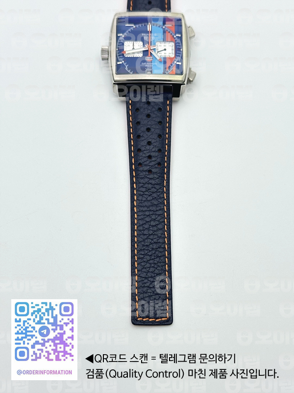 태그 모나코 쿼츠 블루다이얼 가죽스트랩 Tag Monaco Chronograph SS/LE Blue "Gulf" Jap VK64A 출고 전 실물 검수사진 13