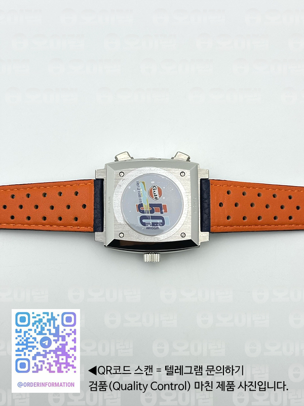 태그 모나코 쿼츠 블루다이얼 가죽스트랩 Tag Monaco Chronograph SS/LE Blue "Gulf" Jap VK64A 출고 전 실물 검수사진 14