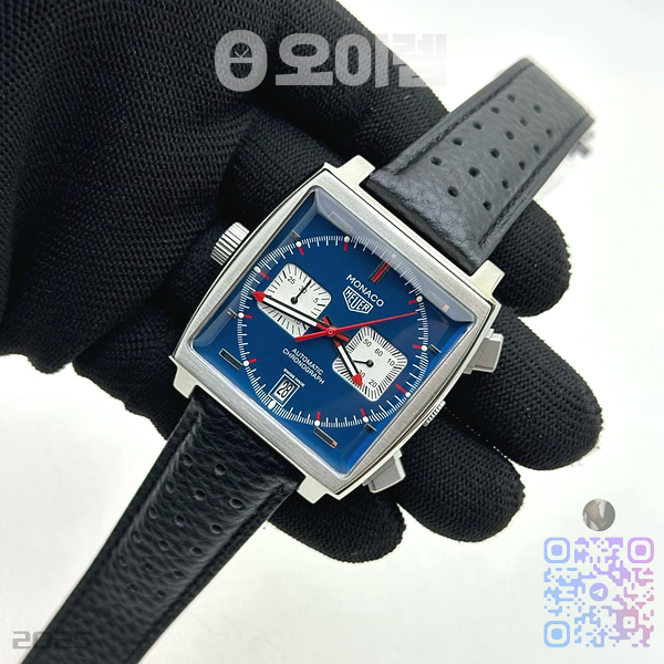 태그 모나코 쿼츠 블루다이얼 가죽스트랩 Tag Monaco Chronograph SS/LE Blue Jap VK64A 출고 전 실물 검수사진 5