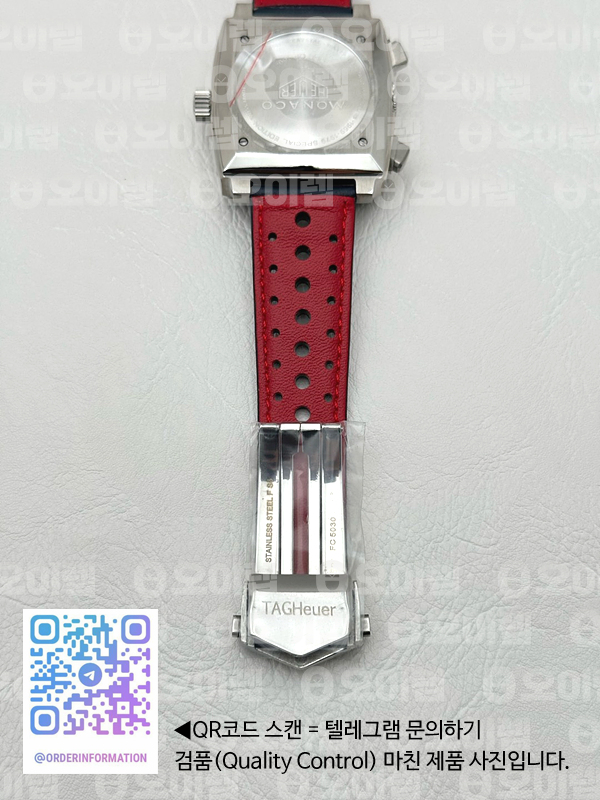 태그 모나코 쿼츠 그레이다이얼 가죽스트랩 Tag Monaco Chronograph SS/LE Silver Grey Jap VK64A 출고 전 실물 검수사진 9