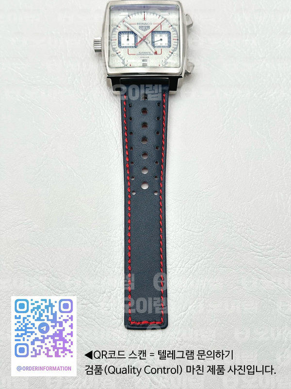 태그 모나코 쿼츠 그레이다이얼 가죽스트랩 Tag Monaco Chronograph SS/LE Silver Grey Jap VK64A 출고 전 실물 검수사진 11