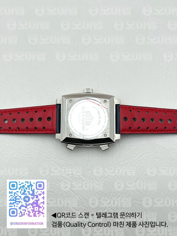 태그 모나코 쿼츠 그레이다이얼 가죽스트랩 Tag Monaco Chronograph SS/LE Silver Grey Jap VK64A 출고 전 실물 검수사진 12