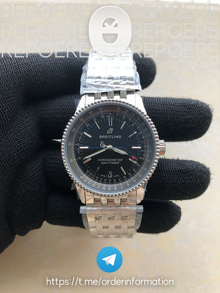KOR공장 브라이틀링 내비타이머 38미리 블랙다이얼 브레이슬릿 Navitimer 1 38mm SS Black Dial Black Inner Bezel on SS Bracelet SW200 출고 전 실물 검수사진 2