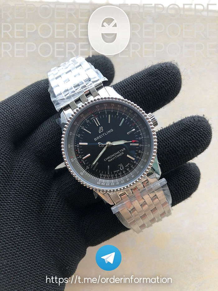 KOR공장 브라이틀링 내비타이머 38미리 블랙다이얼 브레이슬릿 Navitimer 1 38mm SS Black Dial Black Inner Bezel on SS Bracelet SW200 출고 전 실물 검수사진 3