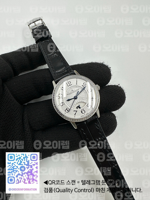 OX공장 랑데뷰 29MM 화이트다이얼 가죽스트랩 Rendez-Vous 29mm SS White Dial Diamonds Bezel on Black Leather Strap A967 출고 전 실물 검수사진 3