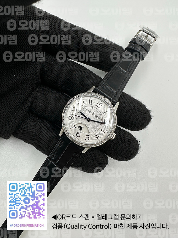 OX공장 랑데뷰 29MM 화이트다이얼 가죽스트랩 Rendez-Vous 29mm SS White Dial Diamonds Bezel on Black Leather Strap A967 출고 전 실물 검수사진 4