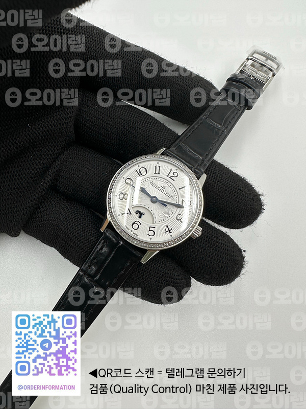 OX공장 랑데뷰 29MM 화이트다이얼 가죽스트랩 Rendez-Vous 29mm SS White Dial Diamonds Bezel on Black Leather Strap A967 출고 전 실물 검수사진 5