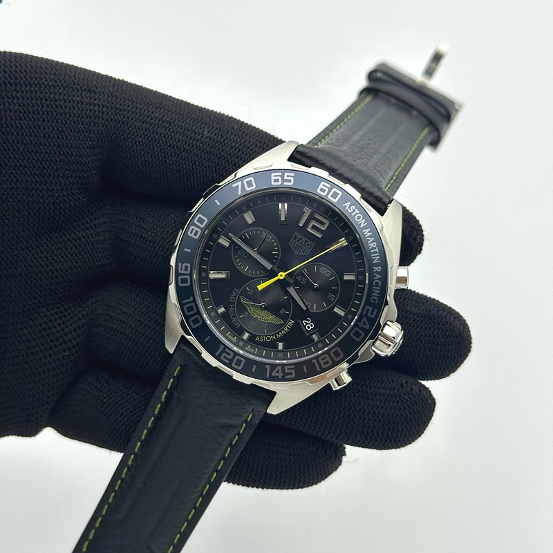 XT공장 F1 블랙다이얼 쿼츠 Tag F1 Aston Martin Chrono SS/LE Black XTF Swiss Qtz 출고 전 실물 검수사진 5