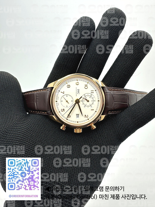 ZF공장 포르투기저 크로노 클래식 로골 화이트다이얼 가죽스트랩 Portugieser Chrono Classic 42 RG IW390301 White Dial on Brown Leather Strap A7750 출고 전 실물 검수사진 4