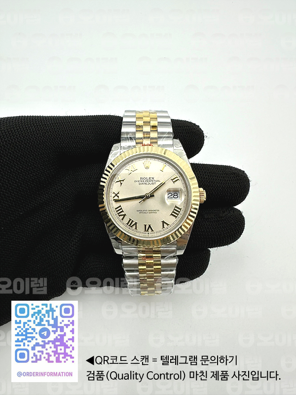 GM공장 롤렉스 데이저스트 41 옐로우골드콤비 포금 실버다이얼 3235 DJ2 41mm Jub Flt 904L Wrp YG/SS SilvWht/Rm GMF A3235 출고 전 실물 검수사진 3