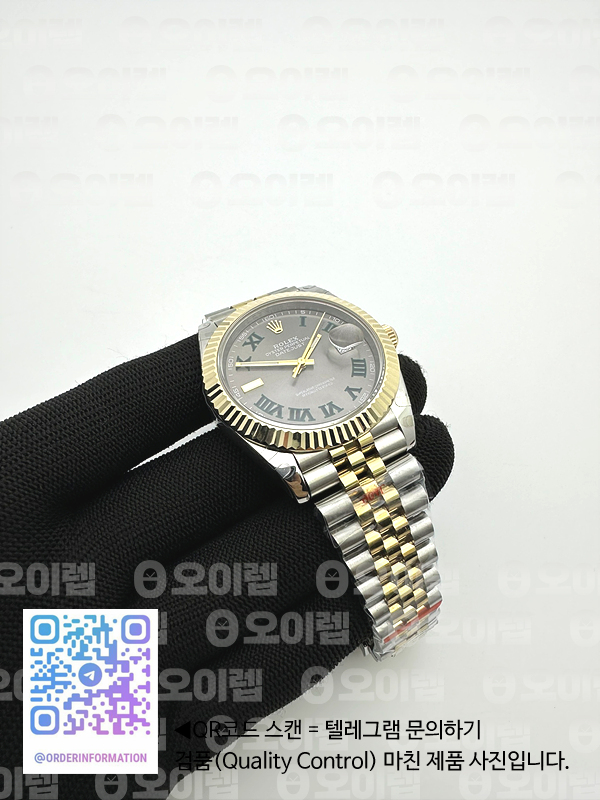 GM공장 롤렉스 데이저스트 41 옐로우골드콤비 포금 윔블던 3235 DJ2 41mm Jub Flt 904L Wrp YG/SS D-Grey/Rmn GMF A3235 출고 전 실물 검수사진 5
