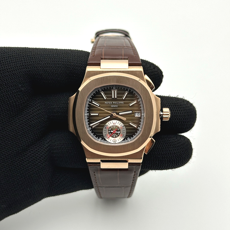 3K공장 파텍필립 노틸러스 로골 브라운다이얼 가죽스트랩 Nautilus 5980 RG 3KF Best Edition Brown Dial on Brown Leather Strap A7750 출고 전 실물 검수사진 2