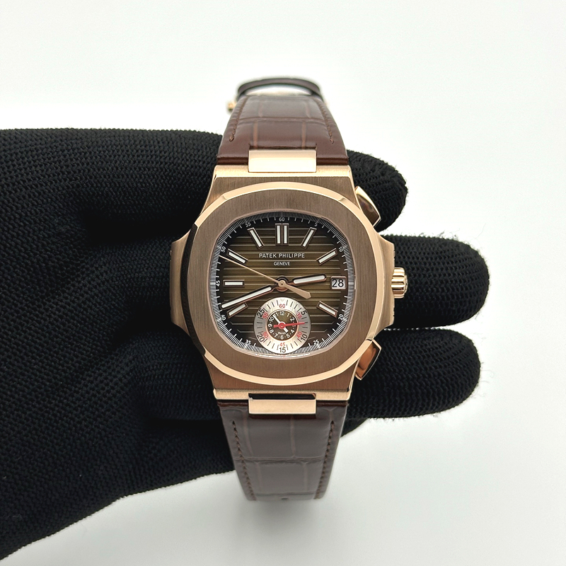 3K공장 파텍필립 노틸러스 로골 브라운다이얼 가죽스트랩 Nautilus 5980 RG 3KF Best Edition Brown Dial on Brown Leather Strap A7750 출고 전 실물 검수사진 3