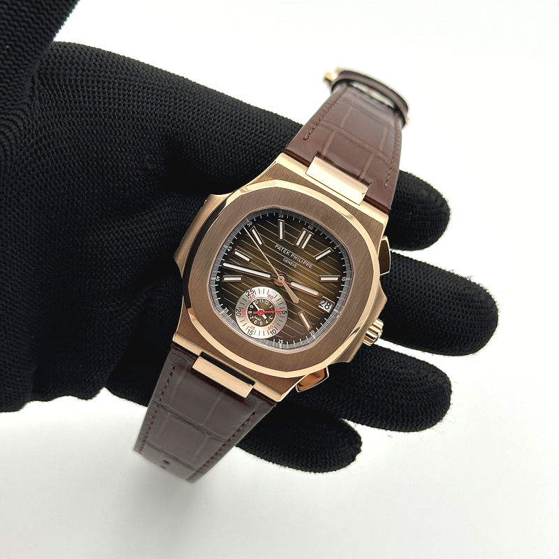 3K공장 파텍필립 노틸러스 로골 브라운다이얼 가죽스트랩 Nautilus 5980 RG 3KF Best Edition Brown Dial on Brown Leather Strap A7750 출고 전 실물 검수사진 5