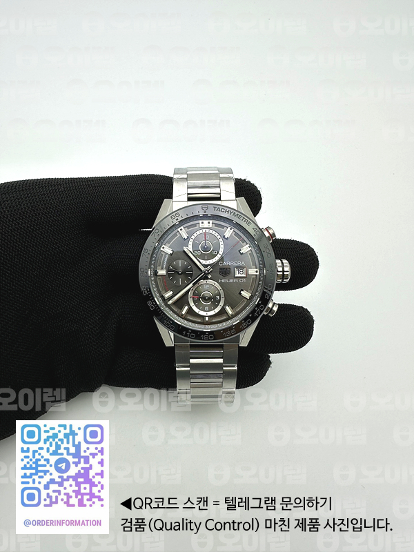 XF공장 칼리버호이어 그레이다이얼 43MM Calibre Heuer 01 Chrono SS XF 1:1 Best Edition Gray Dial on SS Bracelet Strap A1887 출고 전 실물 검수사진 2