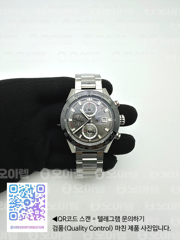 XF공장 칼리버호이어 그레이다이얼 43MM Calibre Heuer 01 Chrono SS XF 1:1 Best Edition Gray Dial on SS Bracelet Strap A1887 출고 전 실물 검수사진 3