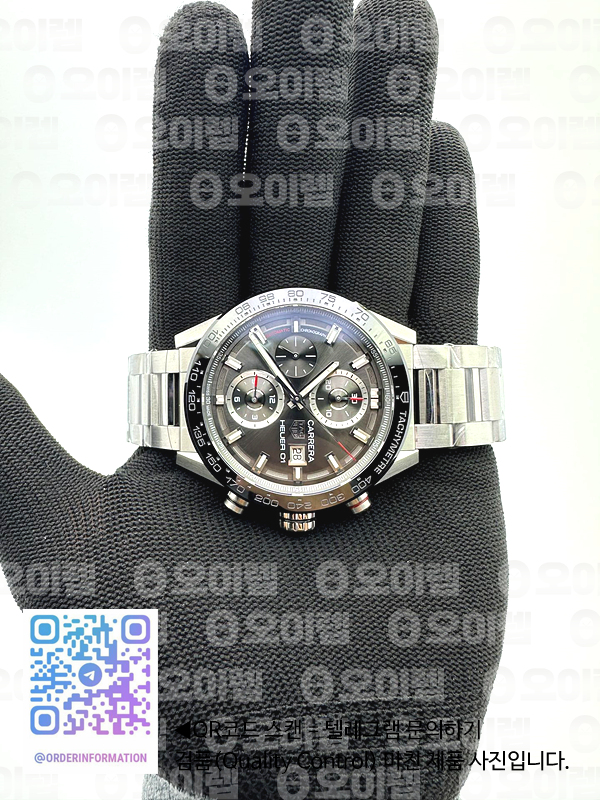 XF공장 칼리버호이어 그레이다이얼 43MM Calibre Heuer 01 Chrono SS XF 1:1 Best Edition Gray Dial on SS Bracelet Strap A1887 출고 전 실물 검수사진 4