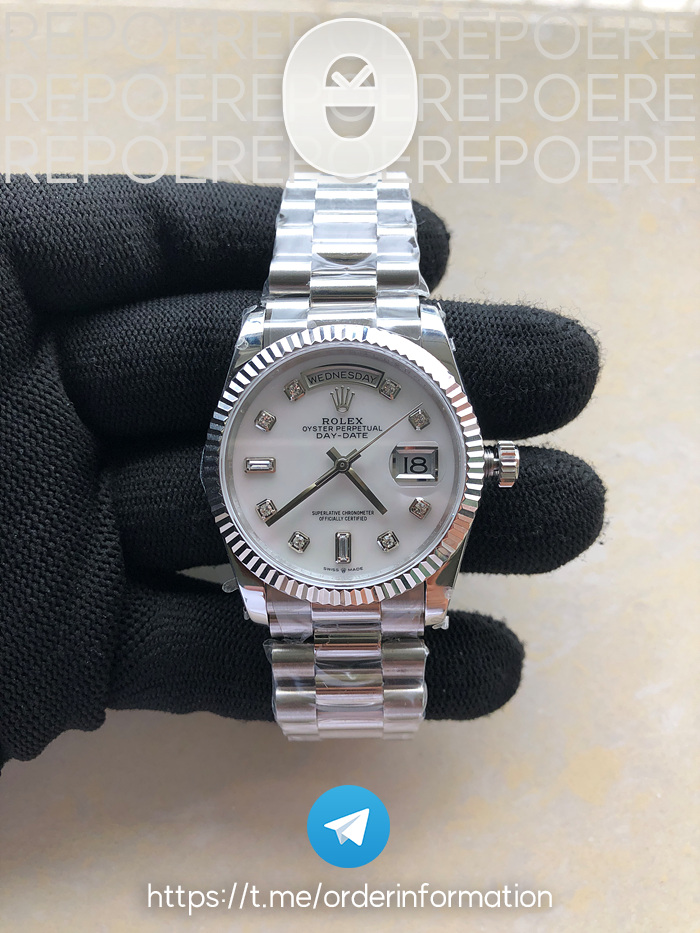 GM공장 데이데이트 36 자개다이얼 2836 Day Date 36 128239 GMF 1:1 Best Edition 904L Steel White Dial Diamonds Markers on Bracelet A2836 출고 전 실물 검수사진 2