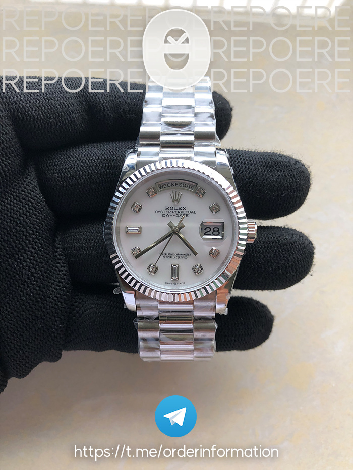 GM공장 데이데이트 36 자개다이얼 2836 Day Date 36 128239 GMF 1:1 Best Edition 904L Steel White Dial Diamonds Markers on Bracelet A2836 출고 전 실물 검수사진 3