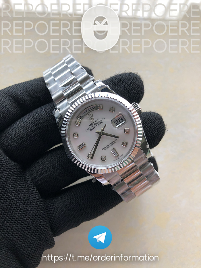 GM공장 데이데이트 36 자개다이얼 2836 Day Date 36 128239 GMF 1:1 Best Edition 904L Steel White Dial Diamonds Markers on Bracelet A2836 출고 전 실물 검수사진 4