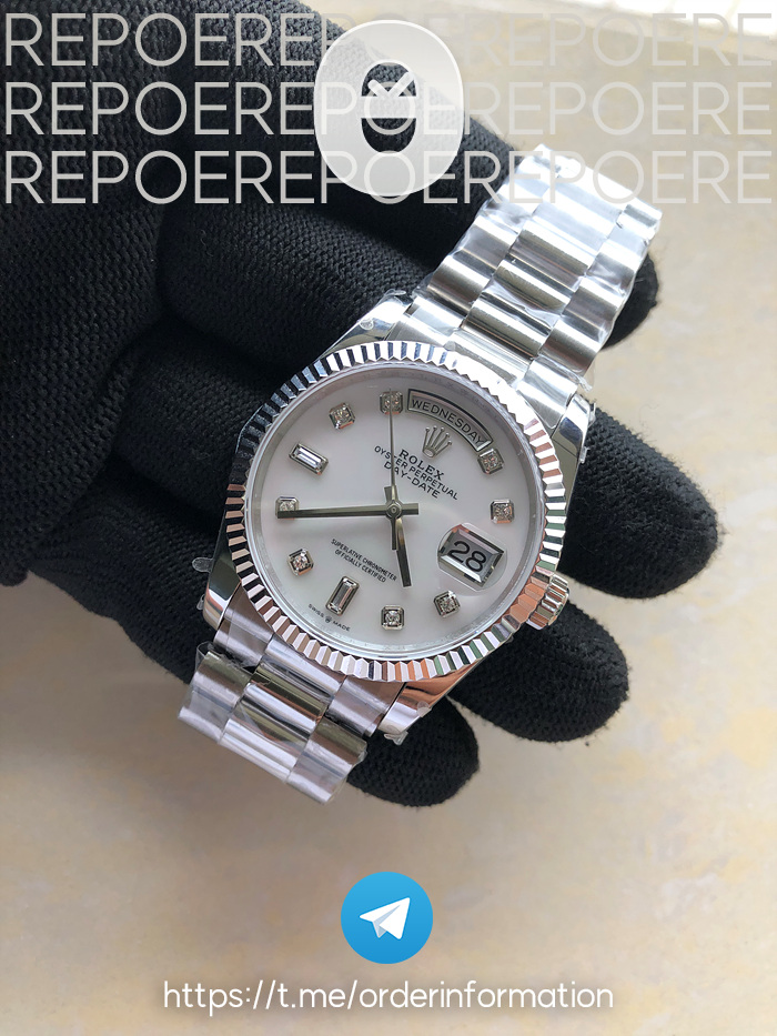 GM공장 데이데이트 36 자개다이얼 2836 Day Date 36 128239 GMF 1:1 Best Edition 904L Steel White Dial Diamonds Markers on Bracelet A2836 출고 전 실물 검수사진 5