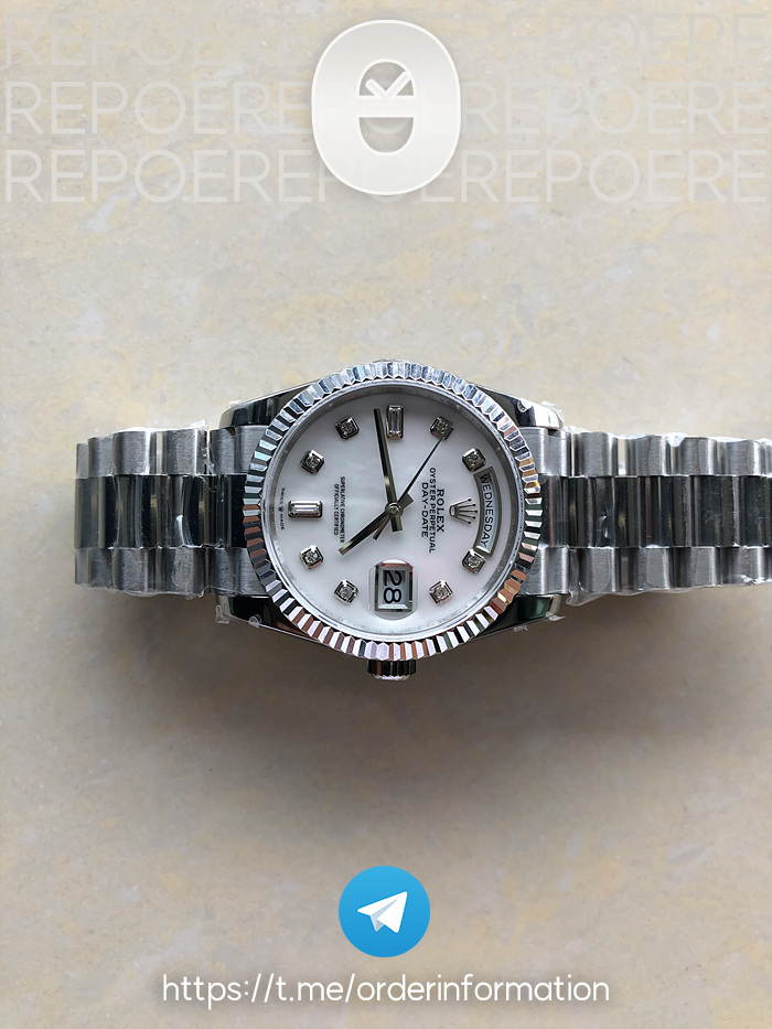 GM공장 데이데이트 36 자개다이얼 2836 Day Date 36 128239 GMF 1:1 Best Edition 904L Steel White Dial Diamonds Markers on Bracelet A2836 출고 전 실물 검수사진 7
