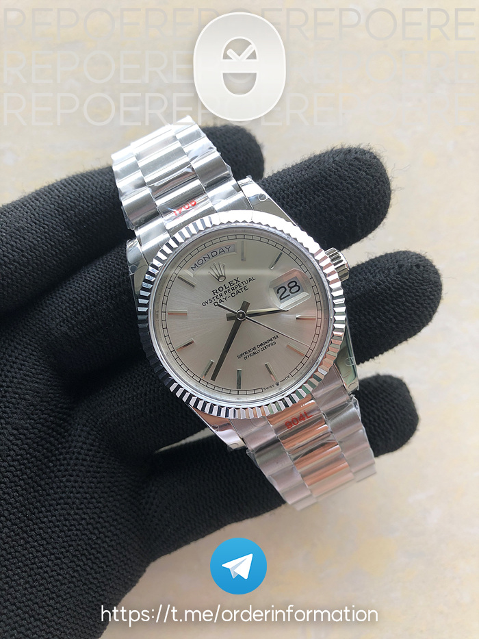 GM공장 데이데이트 36 실버다이얼 2836 Day Date 36 128239 GMF 1:1 Best Edition 904L Steel Silver Dial Diamonds Markers on Bracelet A2836 출고 전 실물 검수사진 2