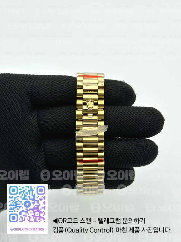GM공장 롤렉스 데이데이트 36 옐로우골드 블랙다이얼 2836 Day Date 40 YG 904L Steel Fluted Bezel GMF 1:1 Best Edition Black Stick Dial on YG Bracelet A2836 출고 전 실물 검수사진 8