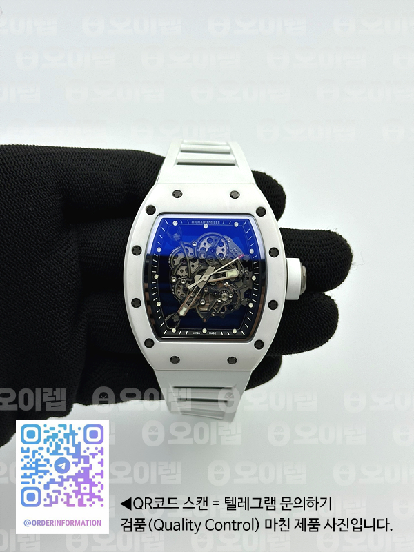 ZF공장 RM055 세라믹 스켈레톤다이얼 러버 RM055 Ti White Ceramic ZF 1:1 Best Edition Skeleton Dial on White Rubber Strap NH05A 출고 전 실물 검수사진 15