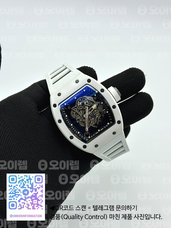 ZF공장 RM055 세라믹 스켈레톤다이얼 러버 RM055 Ti White Ceramic ZF 1:1 Best Edition Skeleton Dial on White Rubber Strap NH05A 출고 전 실물 검수사진 16