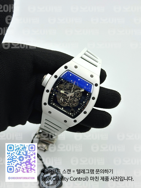 ZF공장 RM055 세라믹 스켈레톤다이얼 러버 RM055 Ti White Ceramic ZF 1:1 Best Edition Skeleton Dial on White Rubber Strap NH05A 출고 전 실물 검수사진 19