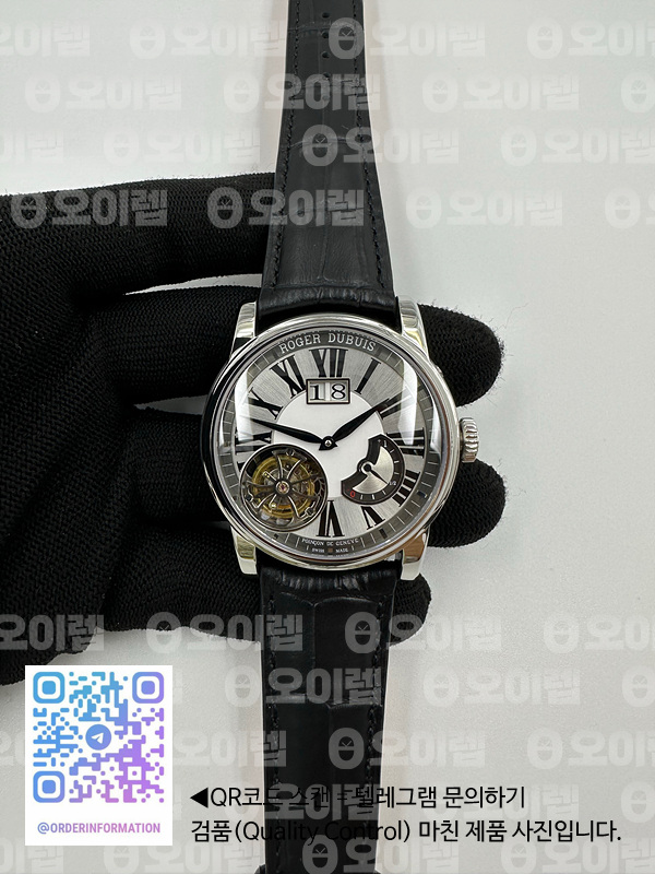JB공장 오마쥬 플라잉 뚜르비용 화이트다이얼 가죽스트랩 Hommage Flying Tourbillon SS JBF Best Edition White Dial on Black Leather Strap 출고 전 실물 검수사진 2