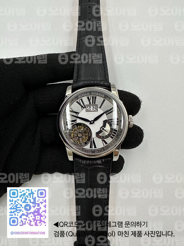 JB공장 오마쥬 플라잉 뚜르비용 화이트다이얼 가죽스트랩 Hommage Flying Tourbillon SS JBF Best Edition White Dial on Black Leather Strap 출고 전 실물 검수사진 3