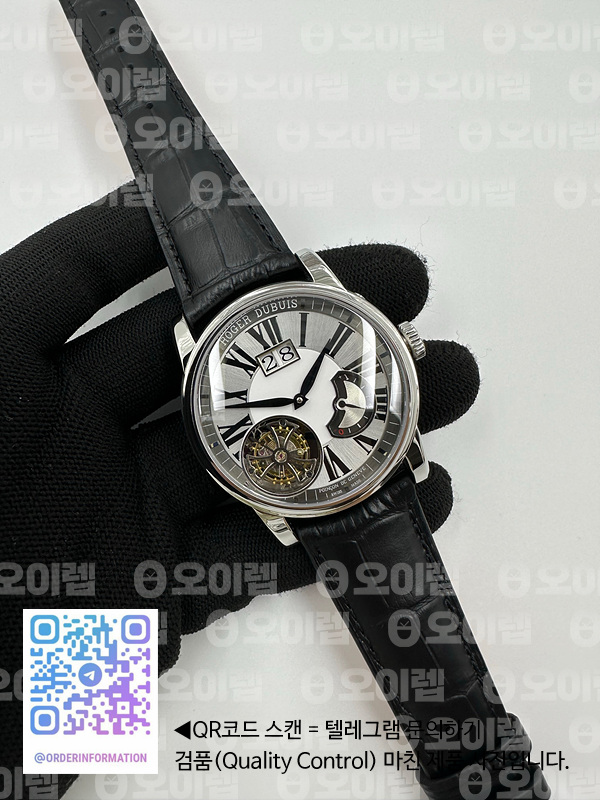 JB공장 오마쥬 플라잉 뚜르비용 화이트다이얼 가죽스트랩 Hommage Flying Tourbillon SS JBF Best Edition White Dial on Black Leather Strap 출고 전 실물 검수사진 4