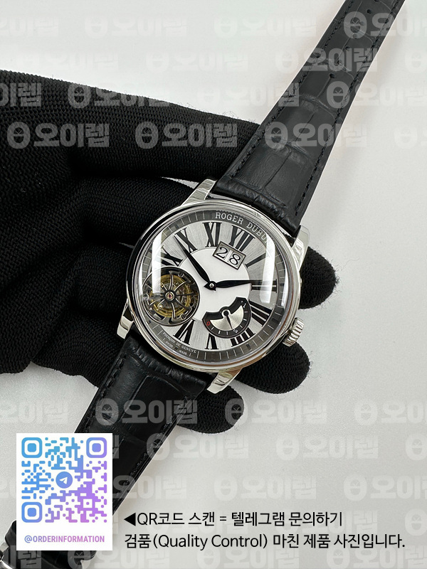 JB공장 오마쥬 플라잉 뚜르비용 화이트다이얼 가죽스트랩 Hommage Flying Tourbillon SS JBF Best Edition White Dial on Black Leather Strap 출고 전 실물 검수사진 5