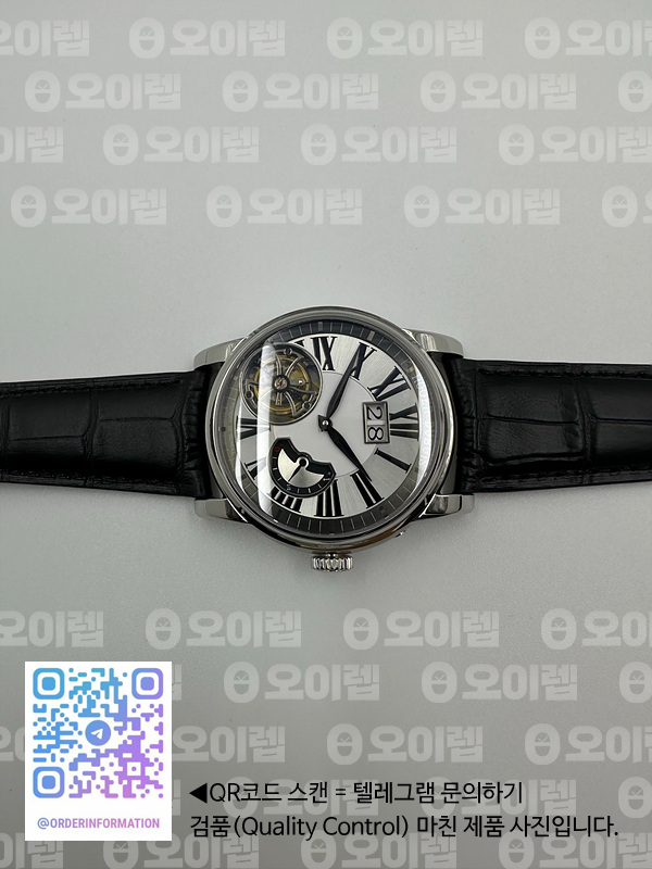 JB공장 오마쥬 플라잉 뚜르비용 화이트다이얼 가죽스트랩 Hommage Flying Tourbillon SS JBF Best Edition White Dial on Black Leather Strap 출고 전 실물 검수사진 6