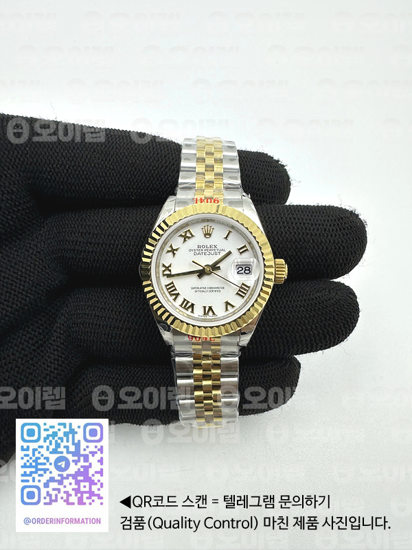 BP공장 롤렉스 데이저스트 28 옐로우골드콤비 화이트다이얼 2671 Datejust 28mm 279173 SS/YG BP Best Edition White Roman Markers Dial on SS/YG Jubilee Bracelet ETA2671 출고 전 실물 검수사진 3