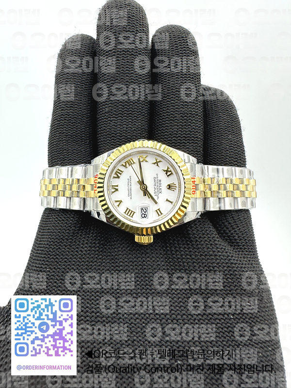 BP공장 롤렉스 데이저스트 28 옐로우골드콤비 화이트다이얼 2671 Datejust 28mm 279173 SS/YG BP Best Edition White Roman Markers Dial on SS/YG Jubilee Bracelet ETA2671 출고 전 실물 검수사진 4